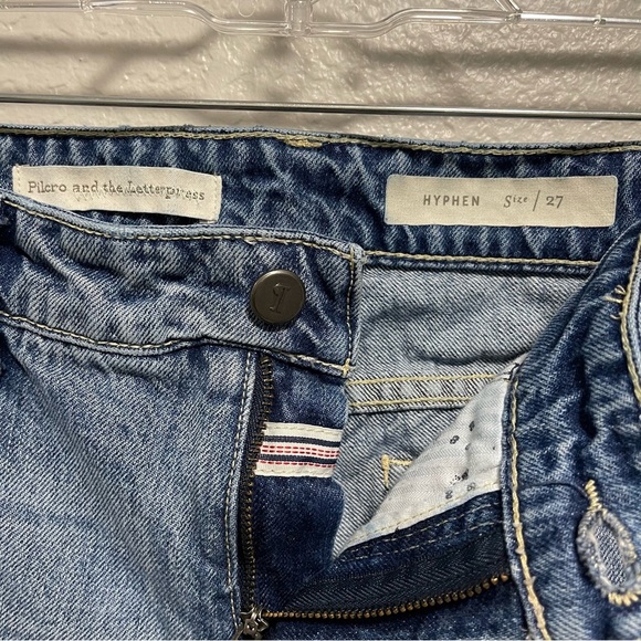 Anthropologie Pilcro and Letterpress Hyphen Jeans Light Wash Raw Hem Size 27 - Picture 6 of 10